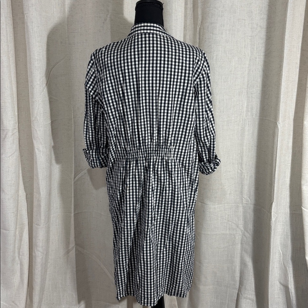 Basic Editions Black And White Gingham Shirt Dress - image 3